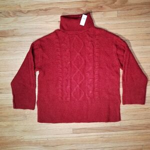 NEW! GAP Women's Turtle Neck Sweater - Rich Red 6633